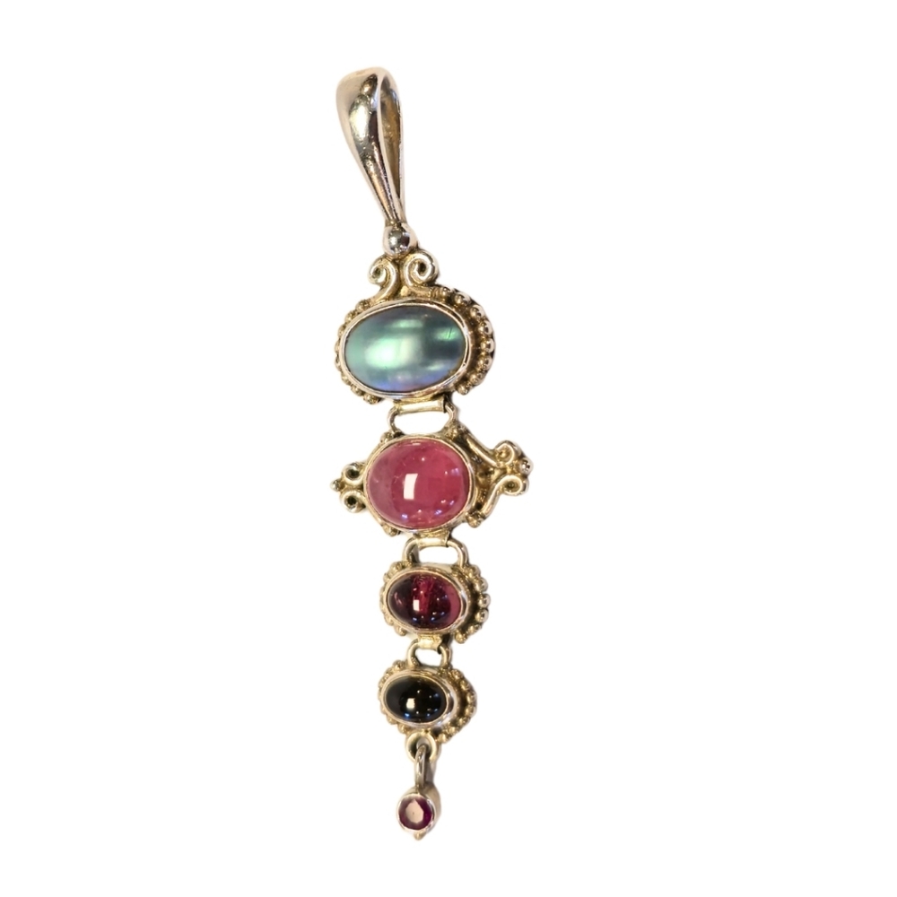 Sajen Sterling Silver Multi-Stone Pendant
